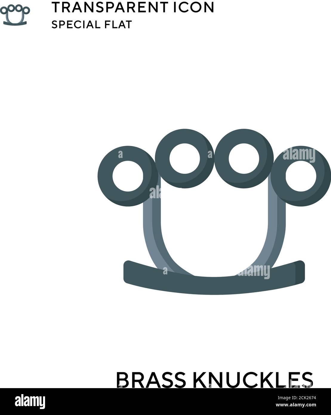 Brass knuckles vector icon. Flat style illustration. EPS 10 vector. Stock Vector