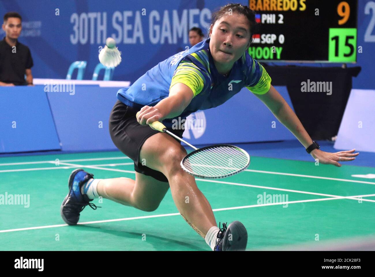 Southeast Asian Games - Badminton - Muntinlupa Sports Center, Muntinlupa,  Philippines - December 1, 2019 Singapore's Yue Yann Hooi Jaslyn in action  during her women's quarter final singles match against Philippines' Sarah