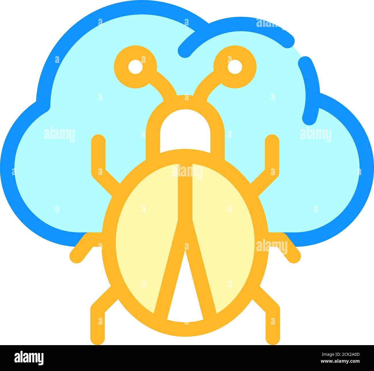 cloud virus color icon vector symbol illustration Stock Vector Image ...