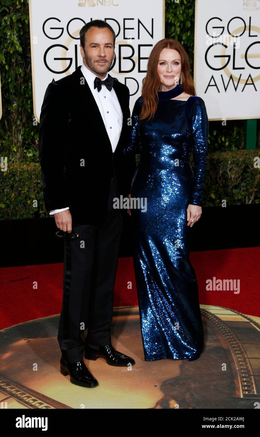 Fashion designer Tom Ford arrives with actress Julianne Moore at the 73rd  Golden Globe Awards in Beverly Hills, California January 10, 2016.  REUTERS/Mario Anzuoni Stock Photo - Alamy