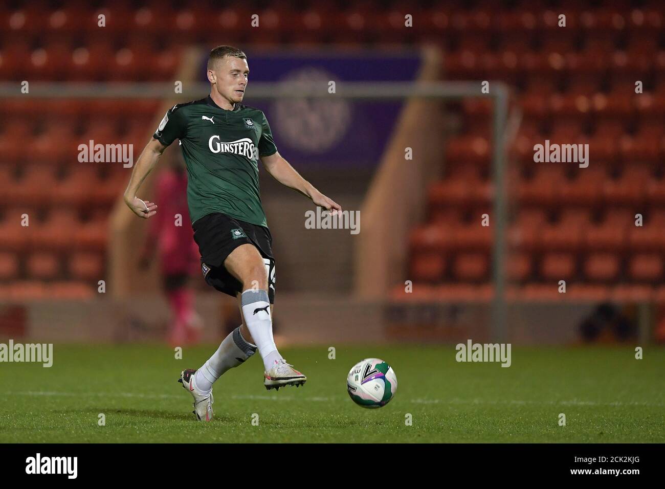 London, UK. 15th Sep, 2020. Byron Moore of Plymouth Argyle during the Carabao Cup second round match between Leyton Orient and Plymouth Argyle at the Matchroom Stadium, London, England on 15 September 2020. Photo by Vince Mignott/PRiME Media Images. Credit: PRiME Media Images/Alamy Live News Stock Photo