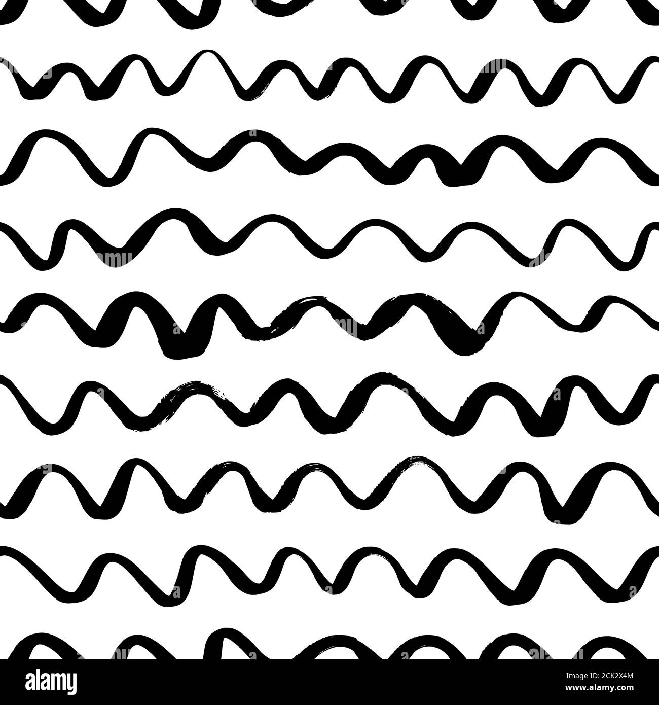 Horizontal wavy vector lines seamless pattern Stock Vector Image & Art ...