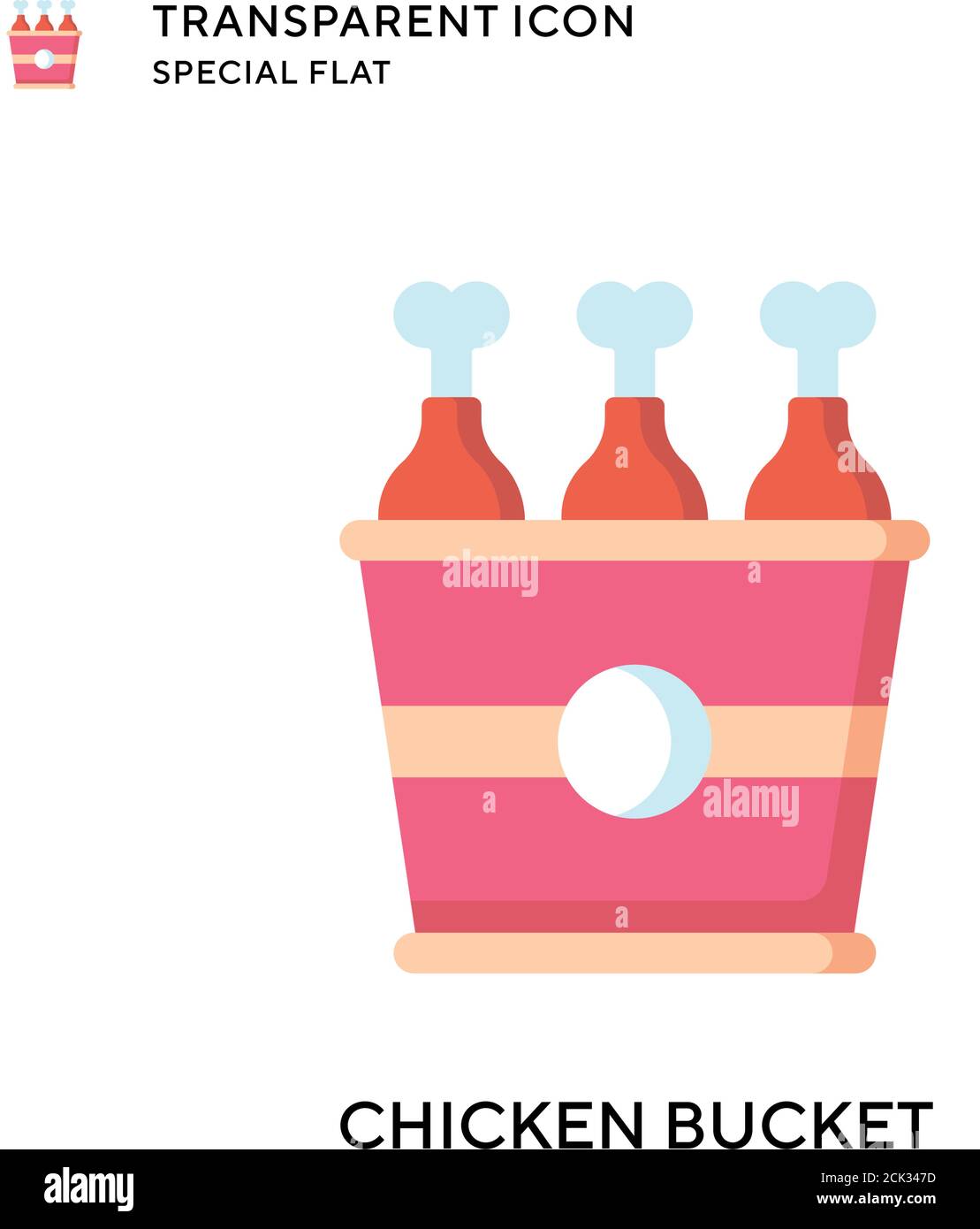 Chicken bucket vector icon. Flat style illustration. EPS 10 vector. Stock Vector