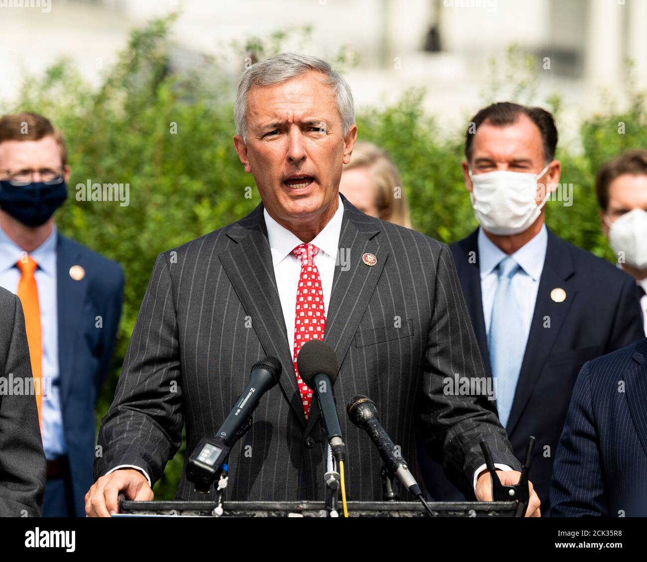 Washington, DC, USA. 15th Sep, 2020. September 15, 2020 - Washington, DC, United States: U.S. Representative JOHN KATKO (R-NY) at a press conference where the Problem Solvers Caucus introduced their ''March To Common Ground'' COVID stimulus framework. Credit: Michael Brochstein/ZUMA Wire/Alamy Live News Stock Photo