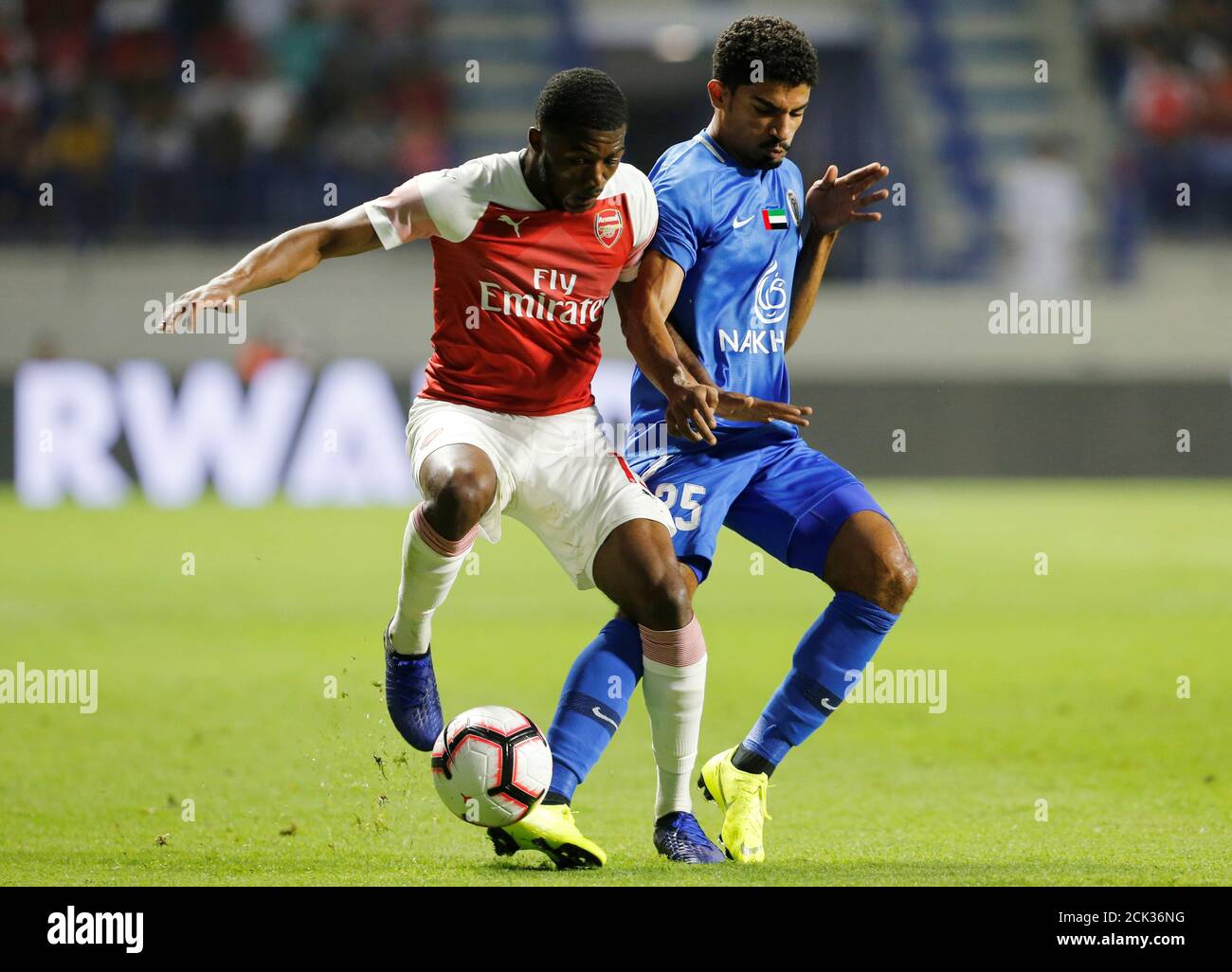 Soccer Football Club Friendly Match Al Nasr Sc V Arsenal Al Maktoum Stadium Dubai United Arab Emirates March 26 19 Arsenal S Ainsley Maitland Niles In Action Reuters Satish Kumar Subramani Stock Photo Alamy