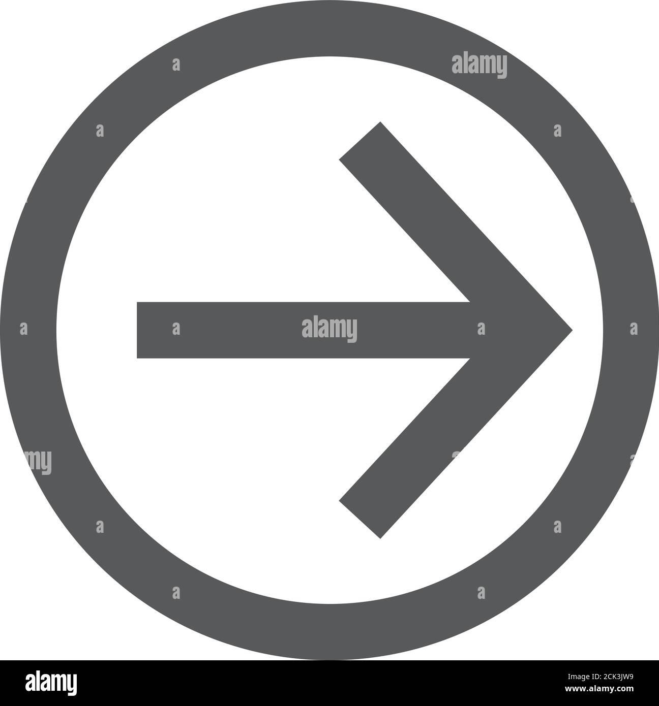 Arrow icon in thick outline style. Black and white monochrome vector ...
