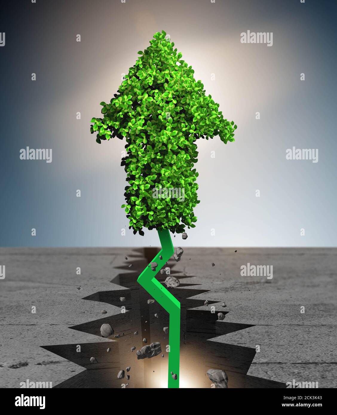 The green arrow pointing upwards 3d rendering Stock Photo Alamy
