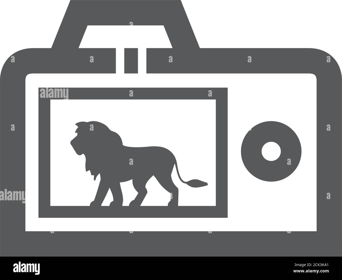 Camera icon in thick outline style. Black and white monochrome vector ...
