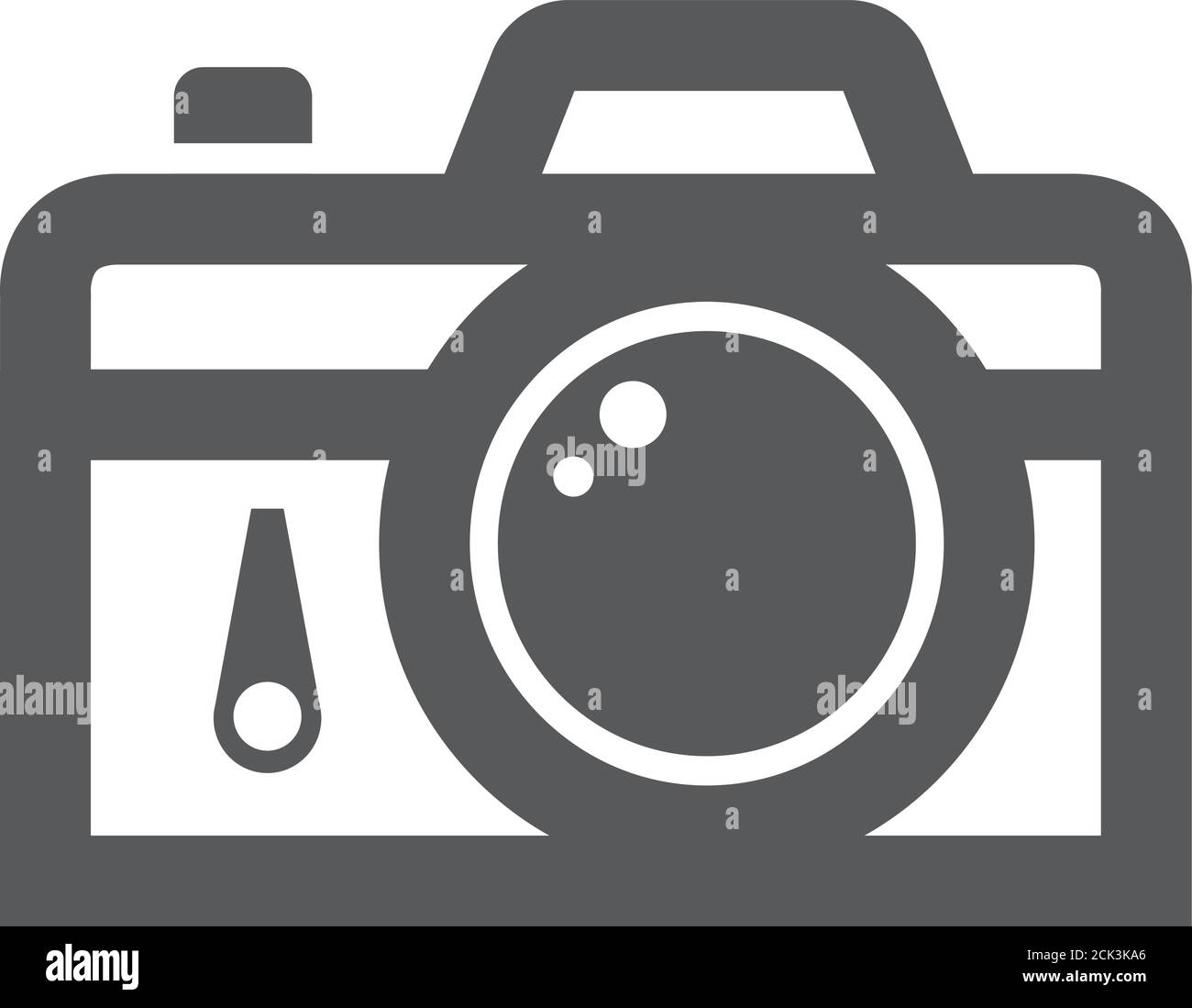 Camera icon in thick outline style. Black and white monochrome vector ...
