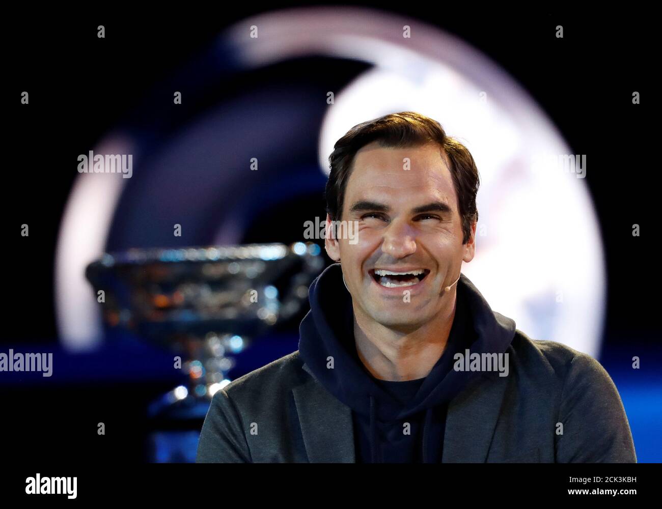 Tennis - Australian Open - Melbourne Park, Melbourne, Australia - January  10, 2019-Defending champion Roger Federer of Switzerland smiles in the  official draw of Australian Open 2019. REUTERS/Kim Kyung-Hoon Stock Photo -  Alamy