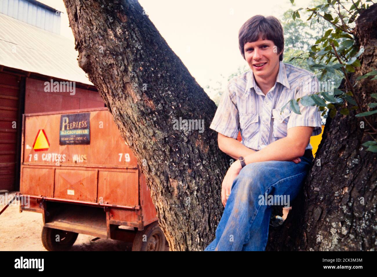 James Earl ' Chip ' Carter, son of President Jimmy and First Lady Rosalynn Carter on the family's farm in Plains, Georgia in 1976. Chip Carter was back in the news in 2020 after admitting that he smoked marijuana with singer Willie Nelson on the roof of the White House. Stock Photo