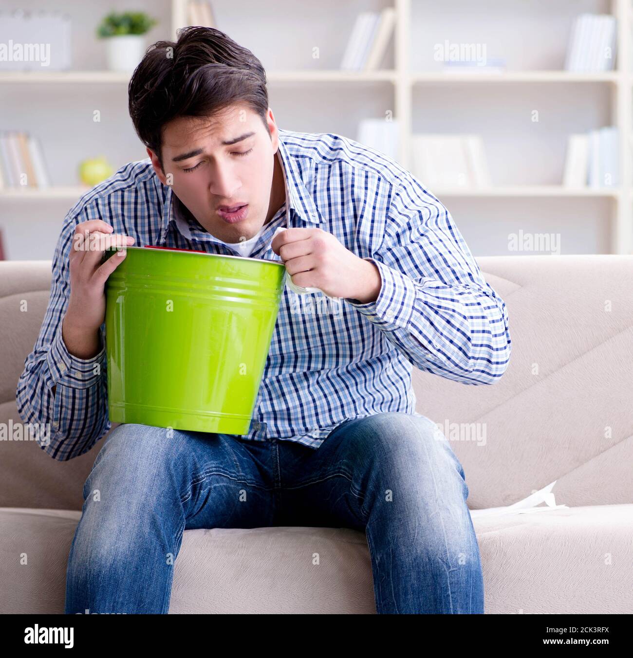 Man suffering from sick stomach and vomiting Stock Photo Alamy