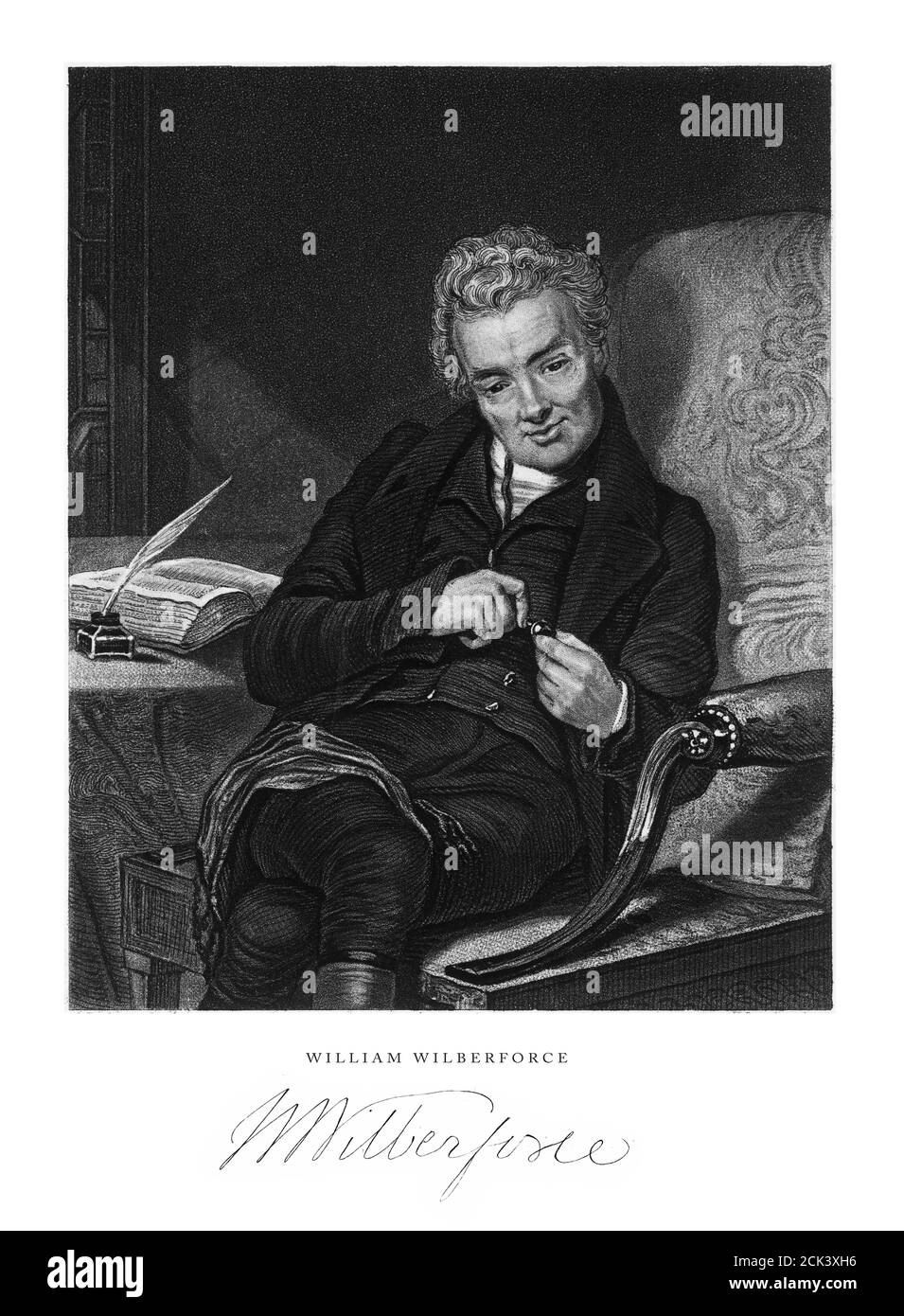 Vintage, William Wilberforce, English Victorian Engraving, 1840 Stock Photo