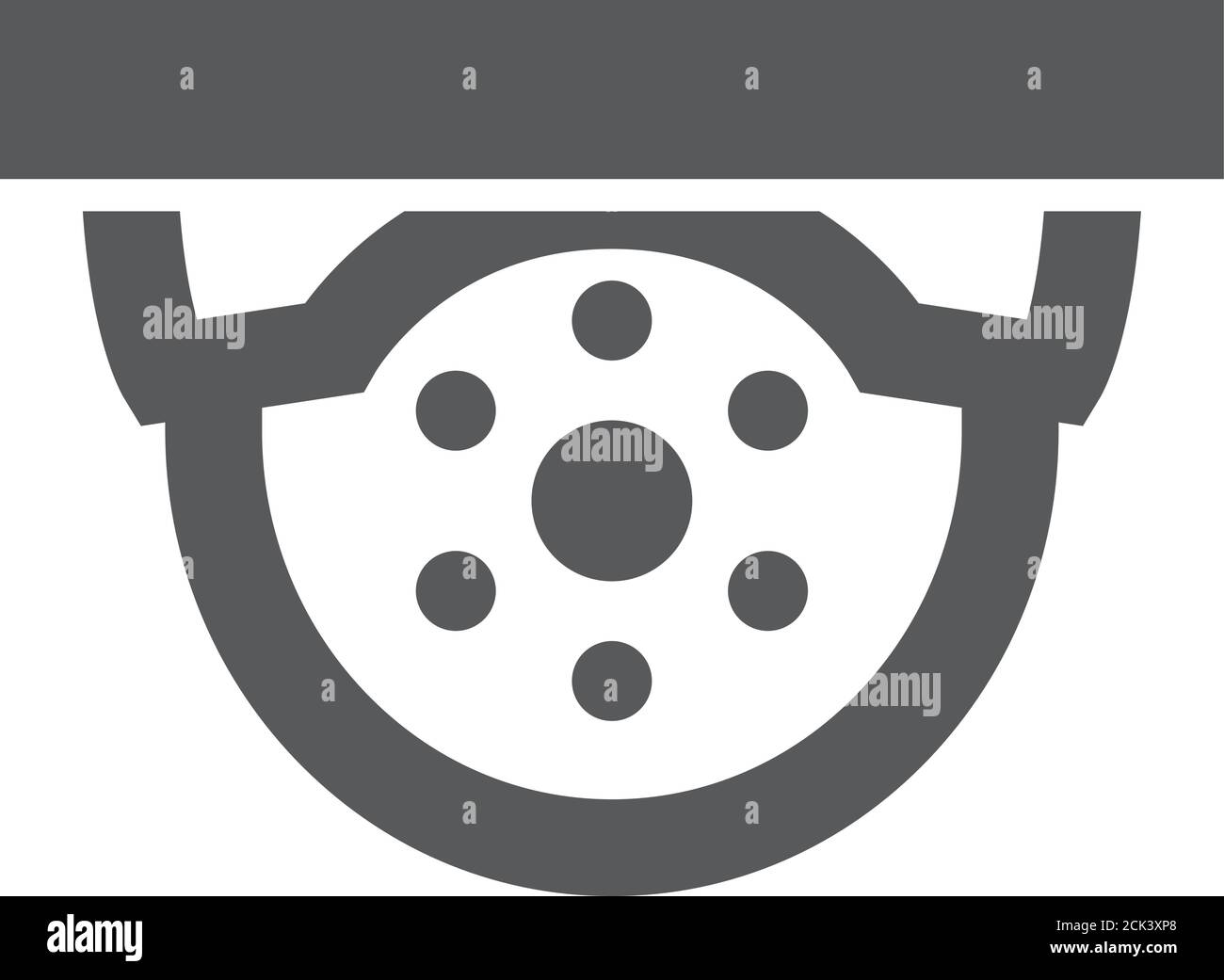 Surveillance camera icon in thick outline style. Black and white ...