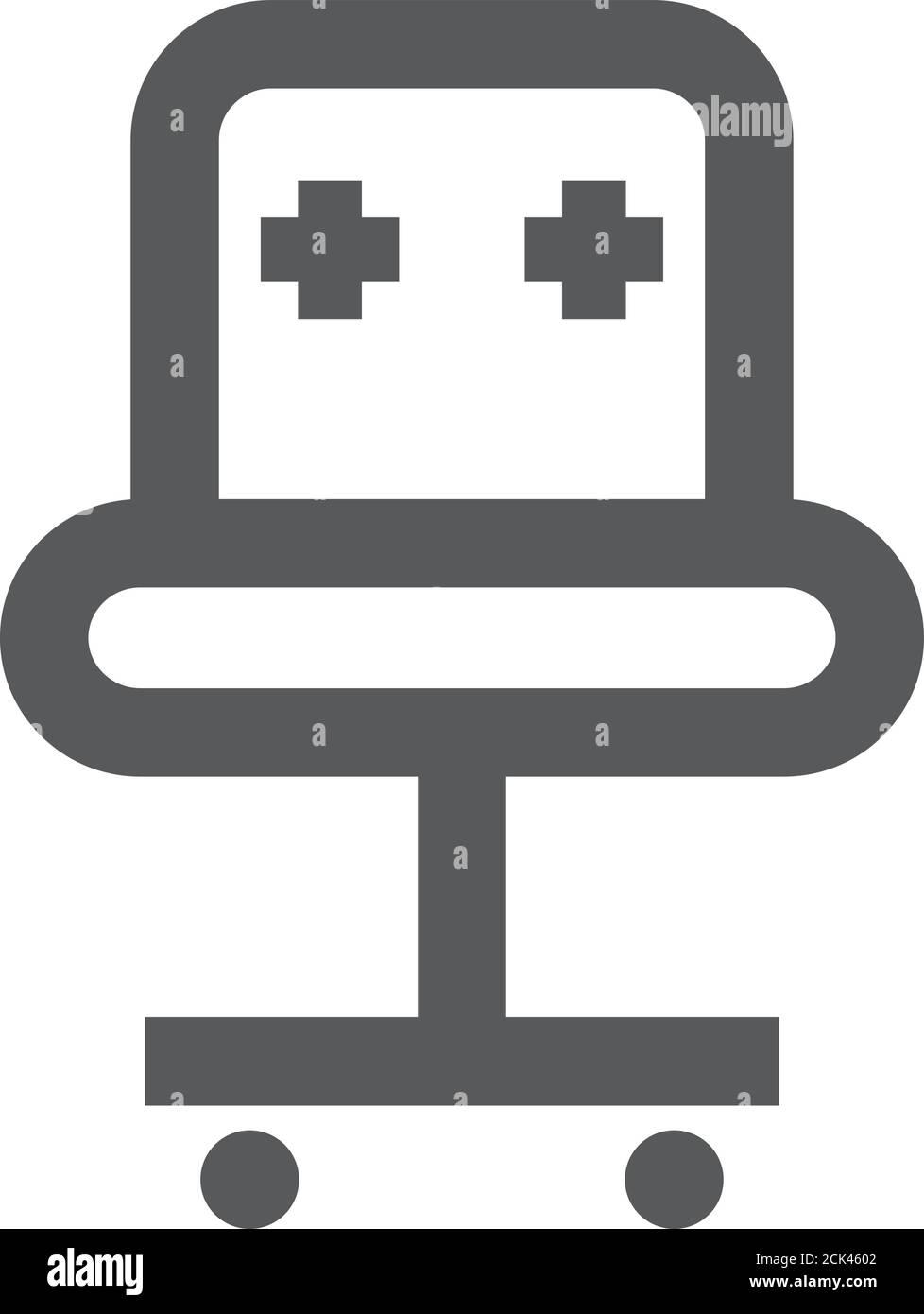 Office chair icon in thick outline style. Black and white monochrome ...