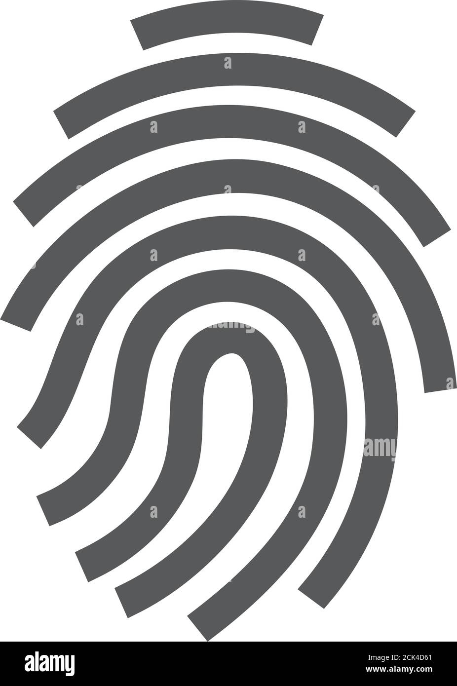 Fingerprint icon in thick outline style. Black and white monochrome ...