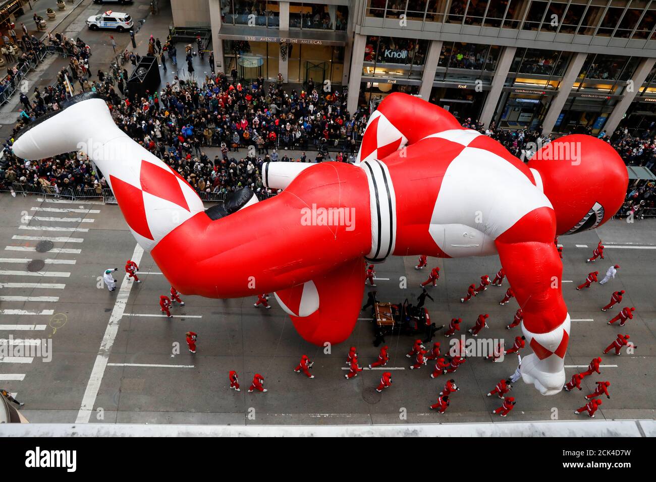 The Red Power Ranger balloon is carried during the 93rd Macy's Day Parade in New York, U.S., November 28, 2019. REUTERS/Brendan Mcdermid Stock Photo - Alamy