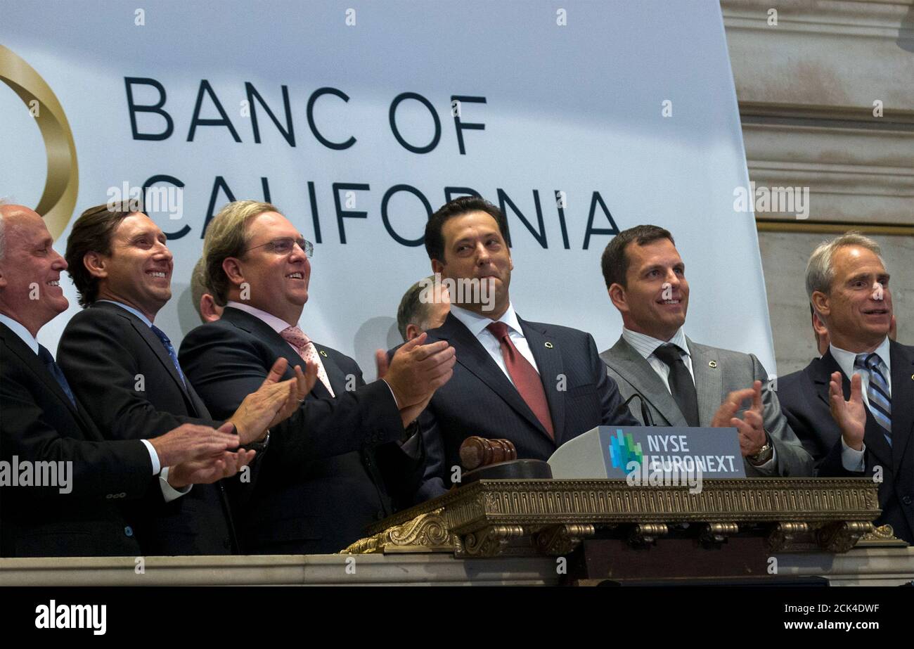 Banc Of California President And Ceo Steven Sugarman C Rings The Opening Bell At The New