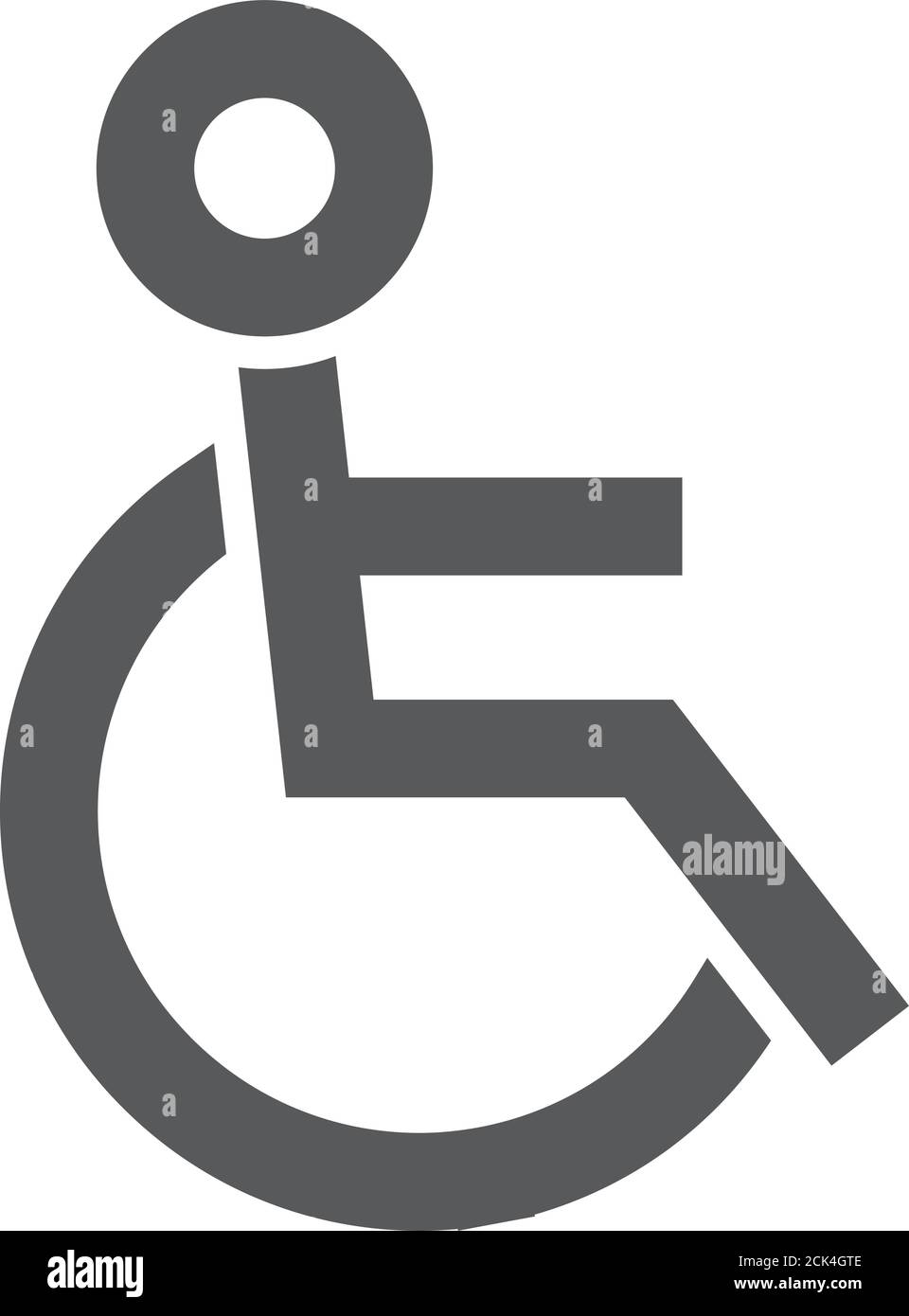 Disabled access icon in thick outline style. Black and white monochrome ...