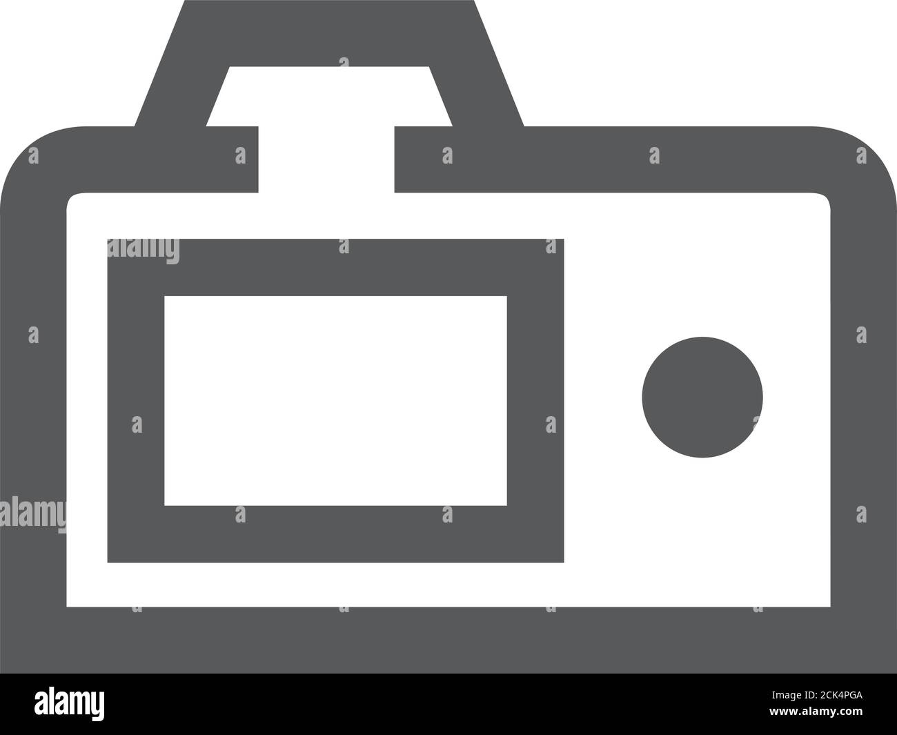 Camera icon in thick outline style. Black and white monochrome vector ...