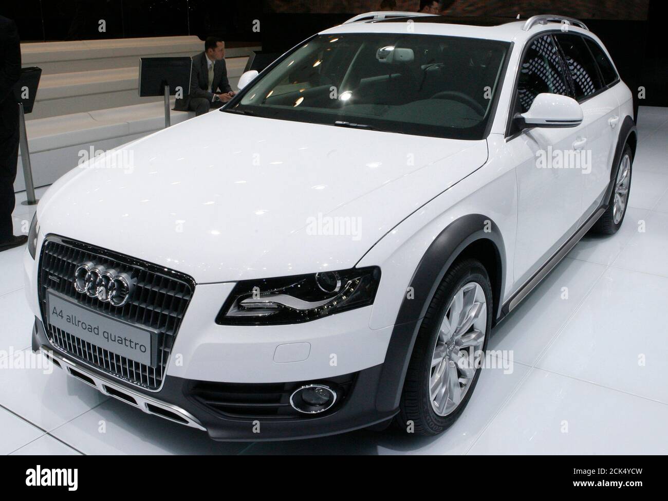 A New Audi A4 allroad quattro is displayed during the first media day of  the 79th Geneva Car Show at the Palexpo in Geneva March 3, 2009.  REUTERS/Arnd Wiegmann (SWITZERLAND Stock Photo -