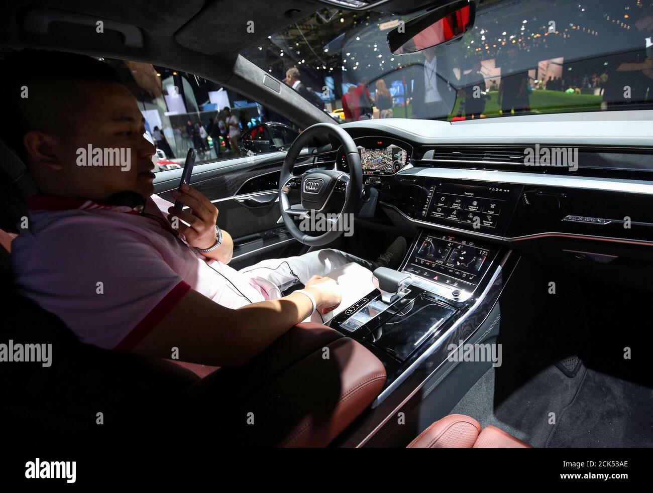 A Man Views The Interior Of The Audi A8 At The Audi Summit In Barcelona Spain July 11 17 Reuters Albert Gea Stock Photo Alamy A Man Views The Interior Of The Audi A8 At The Audi Summit In Barcelona Spain July 11 17 Reuters Albert Gea Stock Photo Alamy