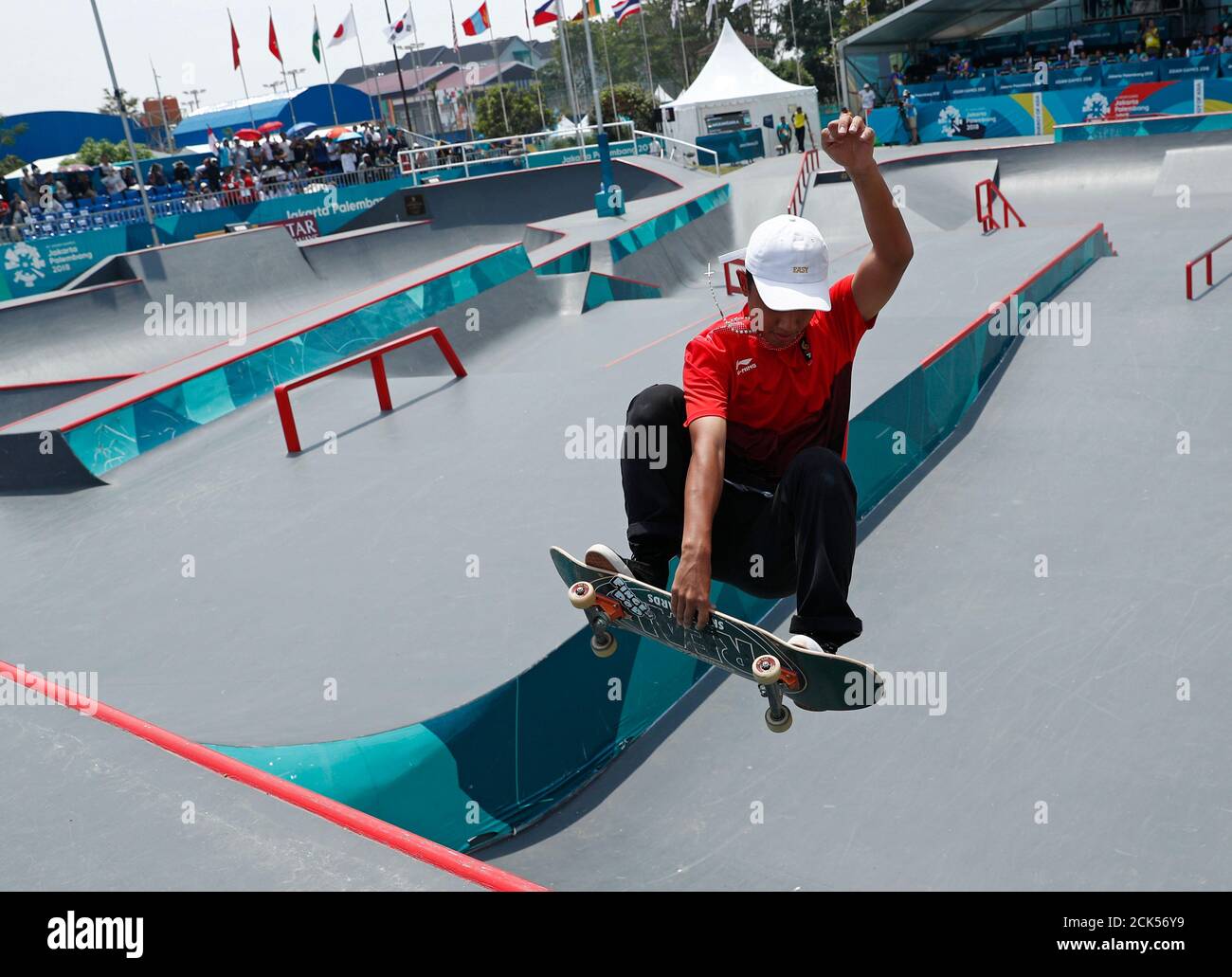 Skateboard - 2018 Asian Games - Men's Street Final - JSC SkateBoard Stadium  - Palembang, Indonesia - August 29, 2018 - Aldwien Angkawidjaya of  Indonesia competes. REUTERS/Edgar Su Stock Photo - Alamy