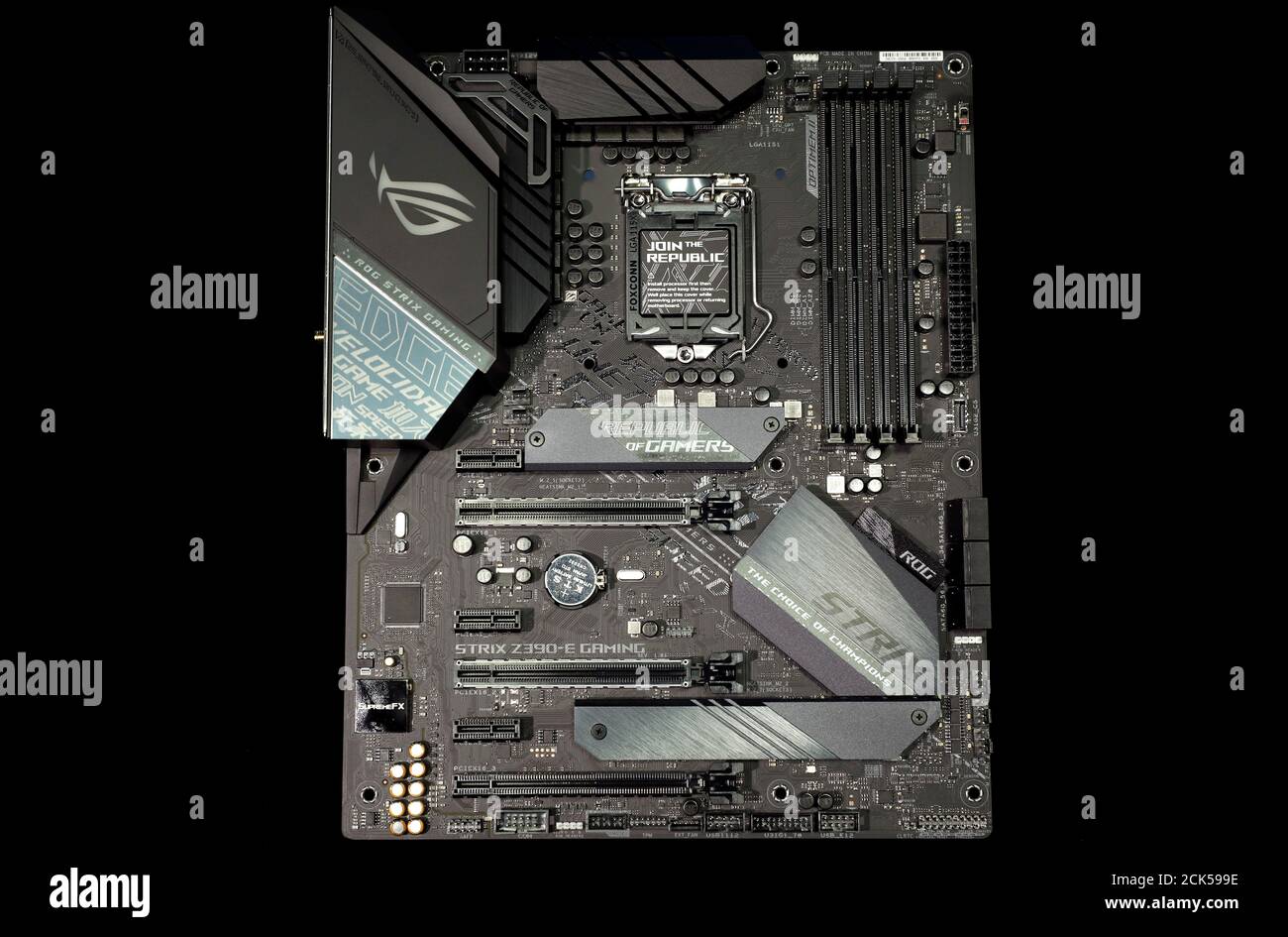 A Rog Strix Z390-E Gaming motherboard is seen in this photograph taken in  New York City, New York, U.S., May 9, 2019. Picture taken May 9, 2019.  REUTERS/Mike Segar Stock Photo - Alamy