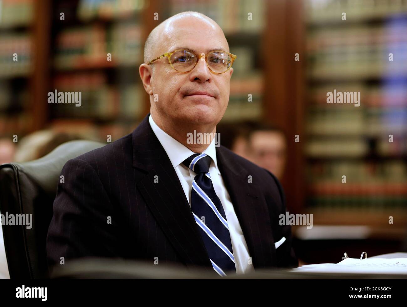 Christopher Giancarlo waits to testify on his nomination to be chairman of the Commodity Futures Trading Commission (CFTC) before the Senate Agriculture Nutrition and Forestry Committee on Capitol Hill in Washington, U.S., June 22, 2017.   REUTERS/Joshua Roberts Stock Photo