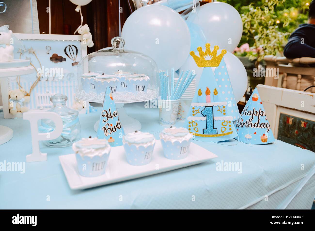 Baby boy on sale table decorations