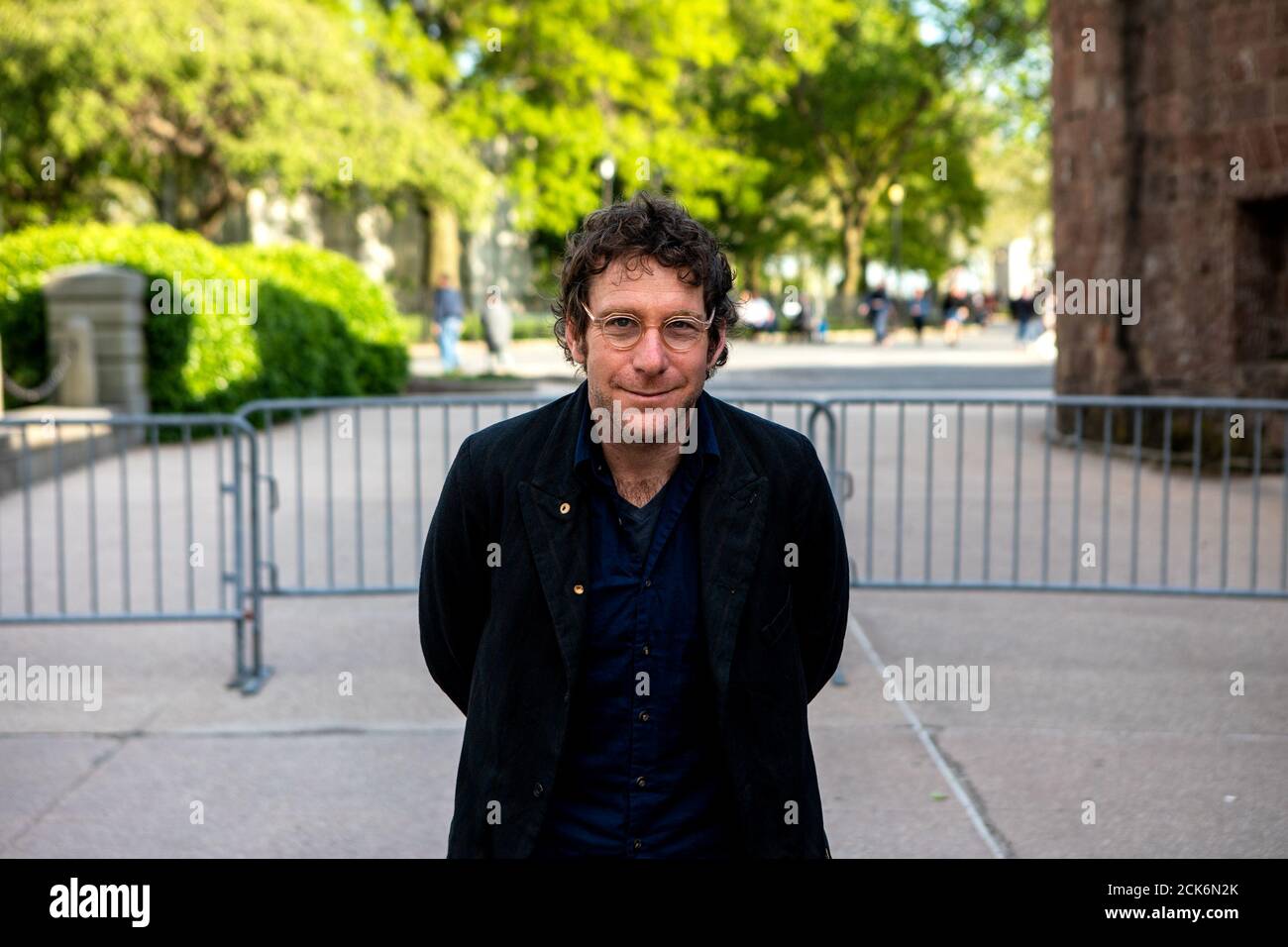 Dustin Yellin arrives at the Statue Of Liberty Museum Opening