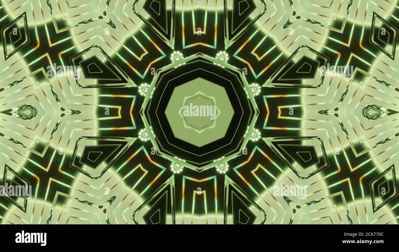 3D rendering of a futuristic background with geometric shapes and green ...