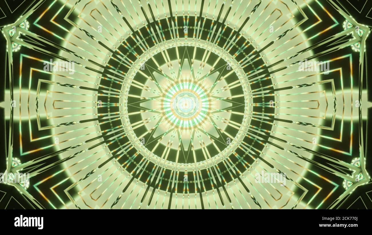 3D rendering of a futuristic background with geometric shapes and green ...