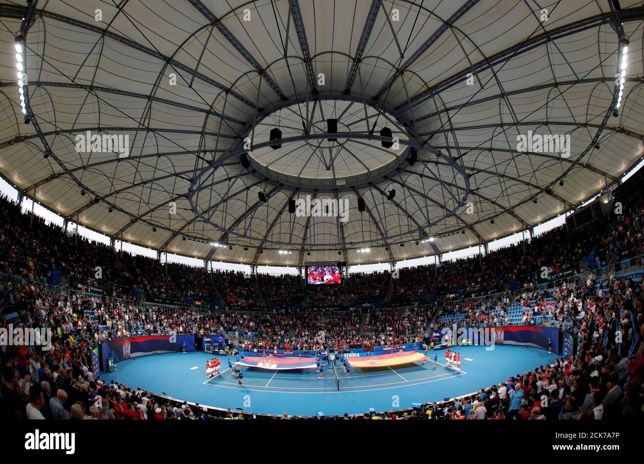 Tennis - ATP Cup - Ken Rosewall Arena, Sydney, Australia - January 12, 2020  General view before the Final between Serbia and Spain REUTERS/Ciro De Luca  Stock Photo - Alamy