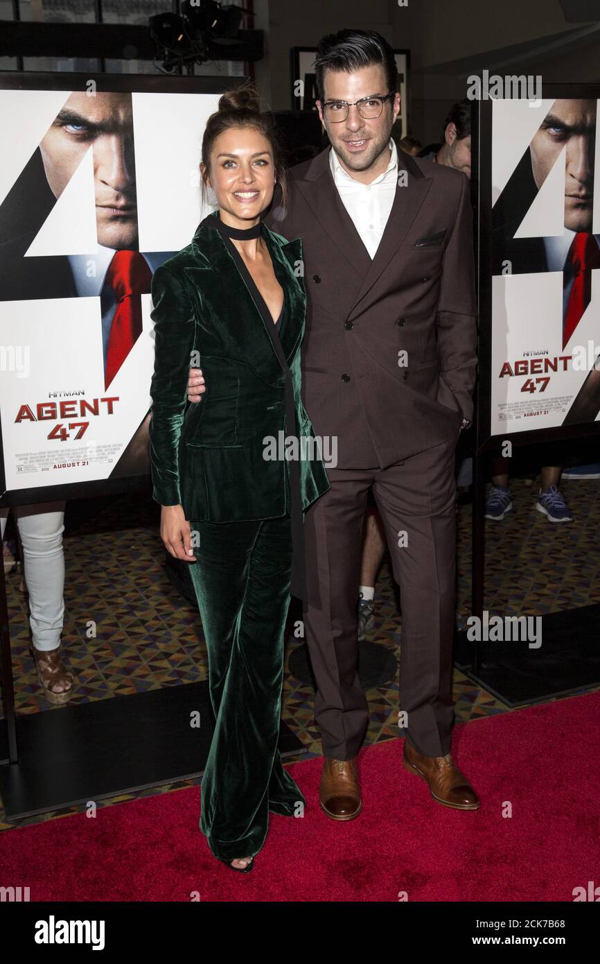 L R Cast Members Hannah Ware And Rupert Friend Attend The Premiere Of Hitman Agent 47 In New York August 13 15 Reuters Andrew Kelly Stock Photo Alamy