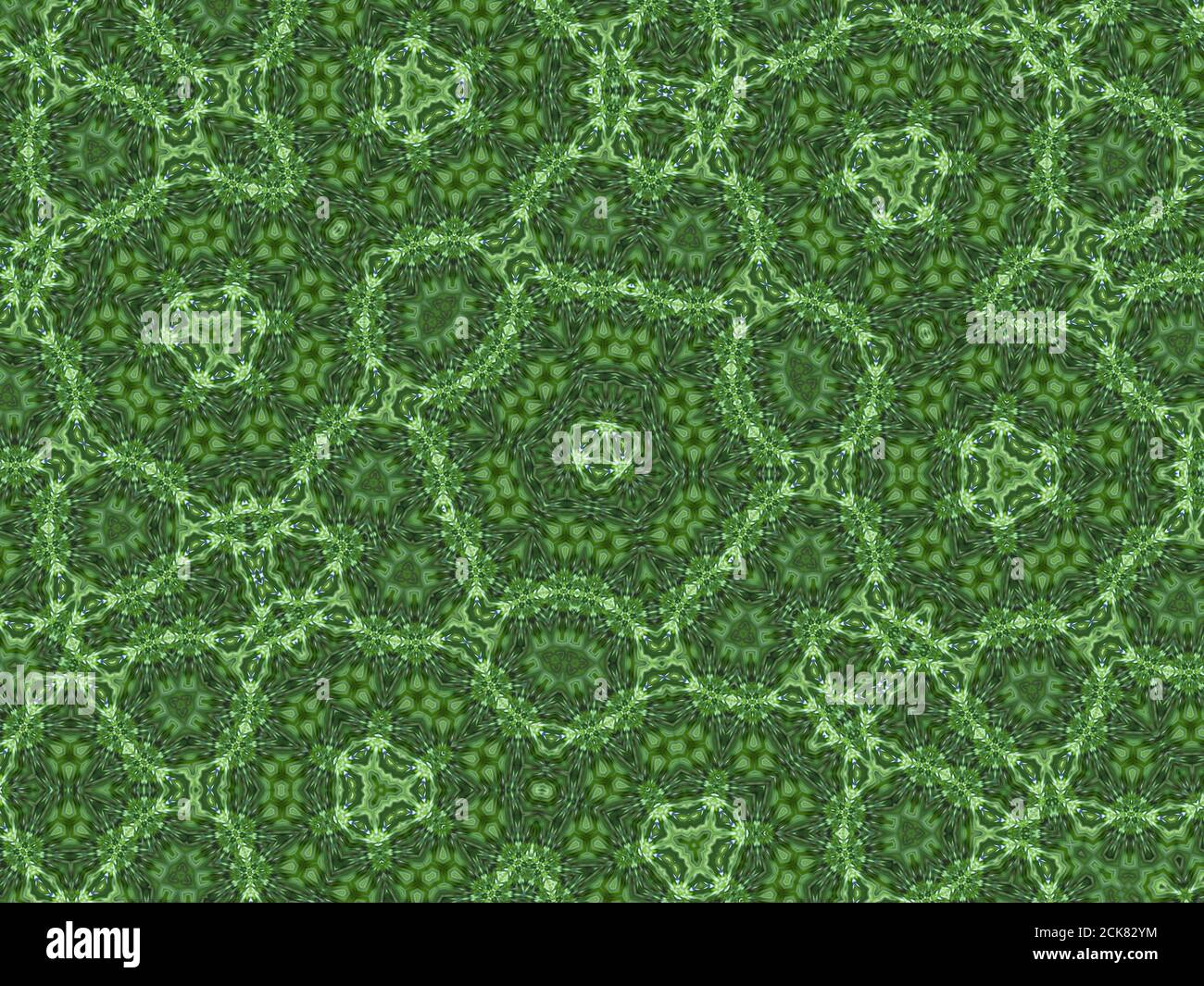 Illustration of a green abstract pattern in a kaleidoscope as a ...