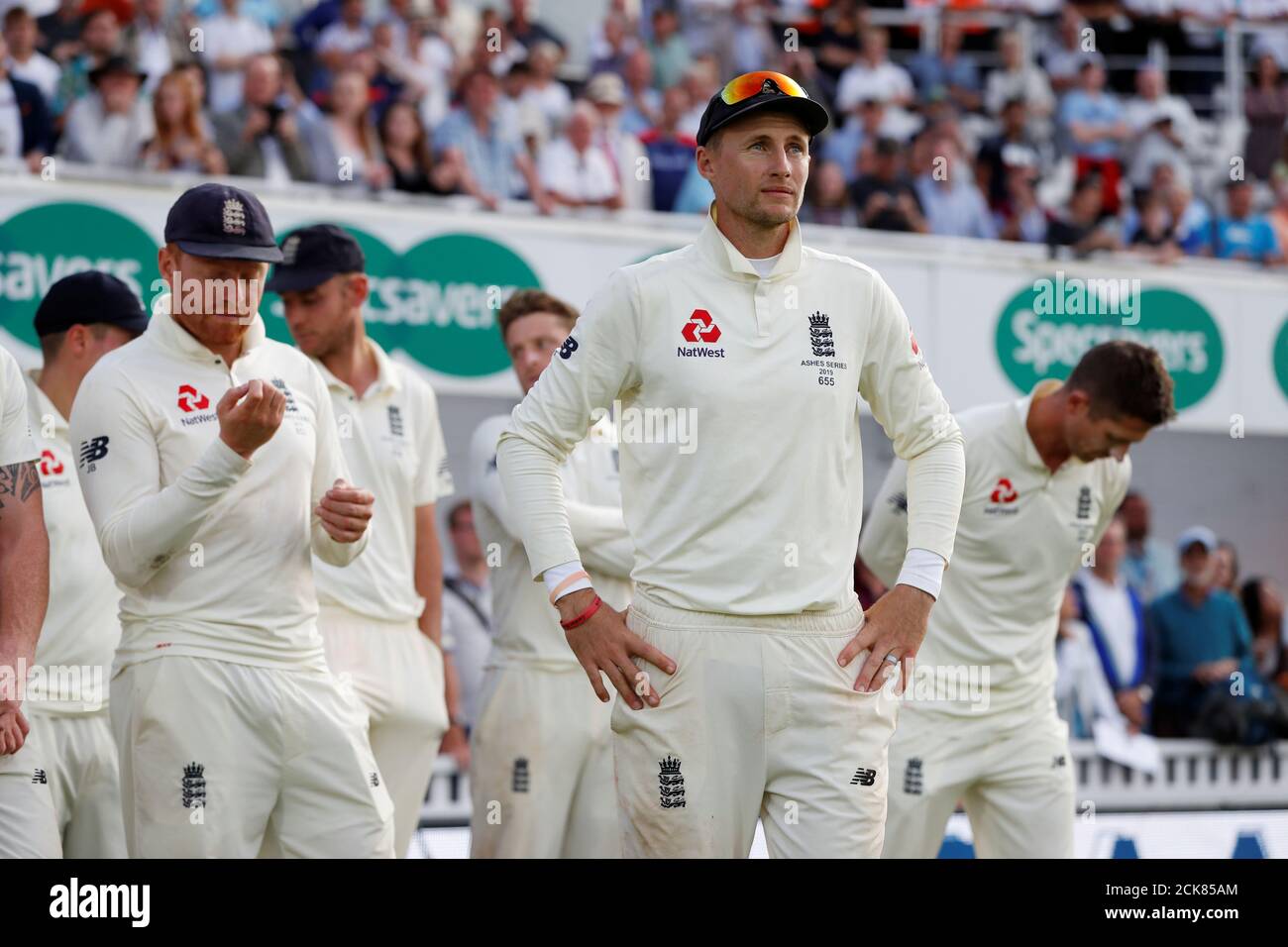 Cricket - Ashes 2019 - Fifth Test - England v Australia - Kia Oval, London, Britain - September 15, 2019   England's Joe Root and teammates before the end of series presentations  Action Images via Reuters/Paul Childs Stock Photo