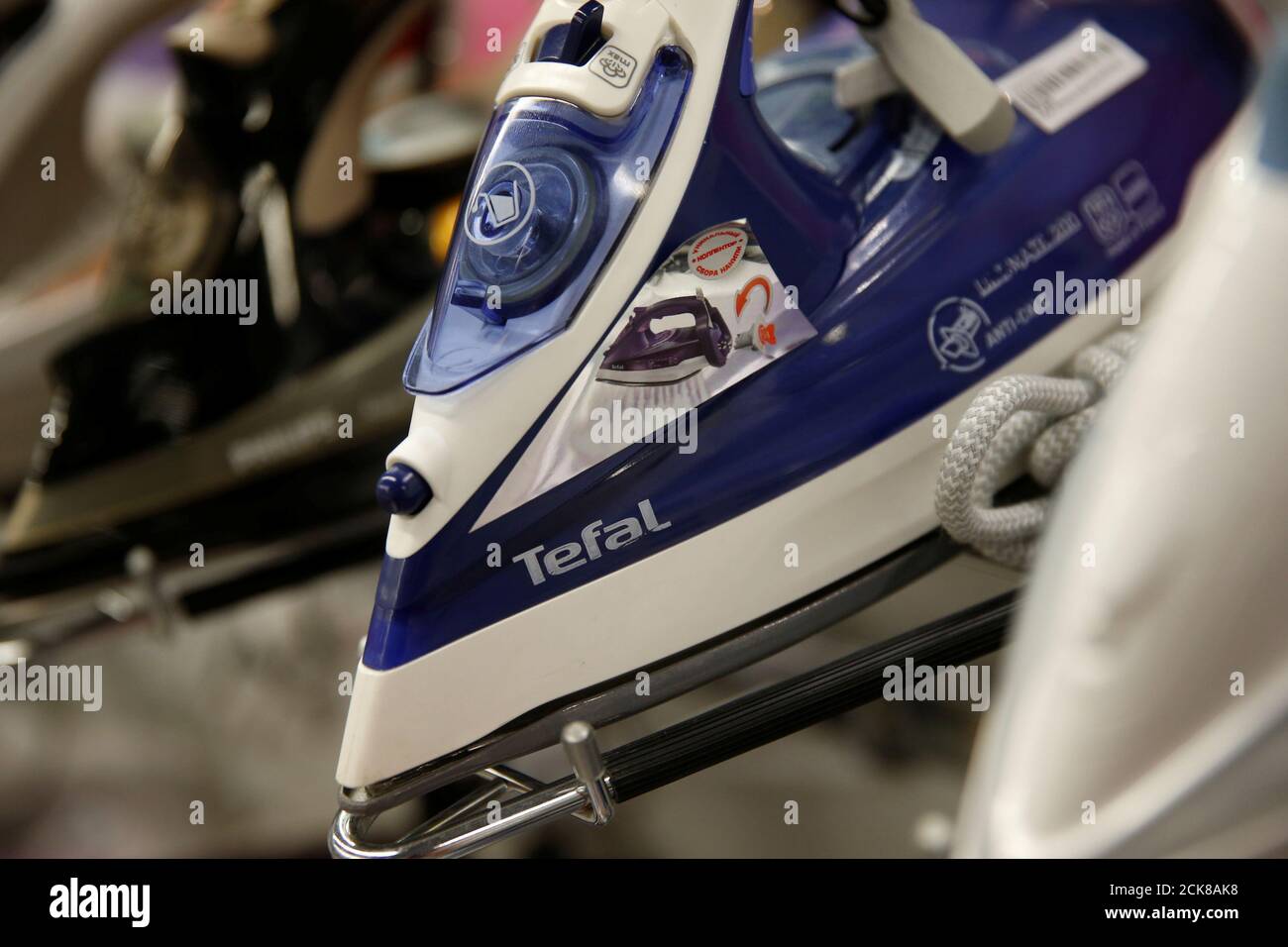 A Tefal steam iron is seen on sale in a store of Russia's biggest  electrical and white goods retailer M.video in Moscow, Russia, April 15,  2016. REUTERS/Maxim Zmeyev Stock Photo - Alamy