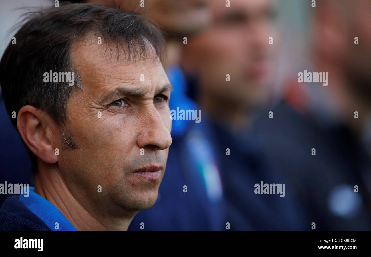 Soccer Football - UEFA European Under-17 Championship Final - Italy vs Netherlands - AESSEAL New York Stadium, Rotherham, Britain - May 20, 2018   Italy manager Carmine Nunziata   Action Images via Reuters/Carl Recine Stock Photo