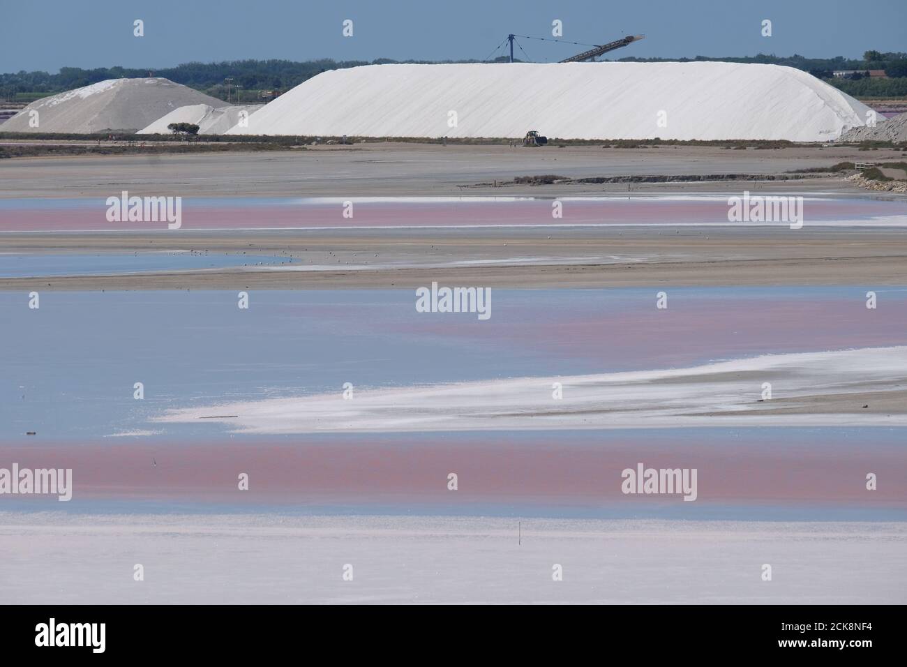 The Salt Beds of the Salin close to Aigues-Mortes, southern France Stock Photo
