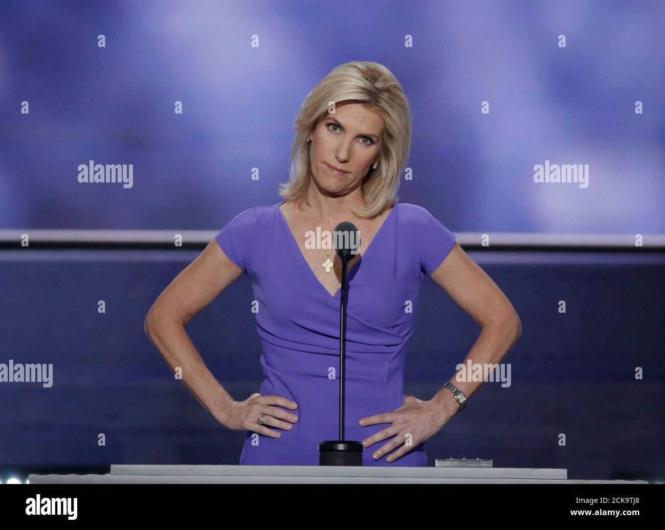 Conservative political commentator Laura Ingraham speaks during the third session of the Republican National Convention in Cleveland, Ohio, U.S. July 20, 2016.  REUTERS/Mike Segar Stock Photo