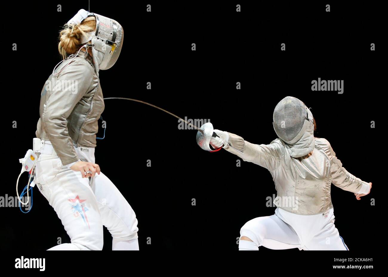 Dagmara Wozniak L Of The U S Competes Against Manon Brunet Of France During Their Women S Team Sabre Final Match At The World Fencing Championships In Kazan July 21 2014 Reuters Grigory Dukor Russia