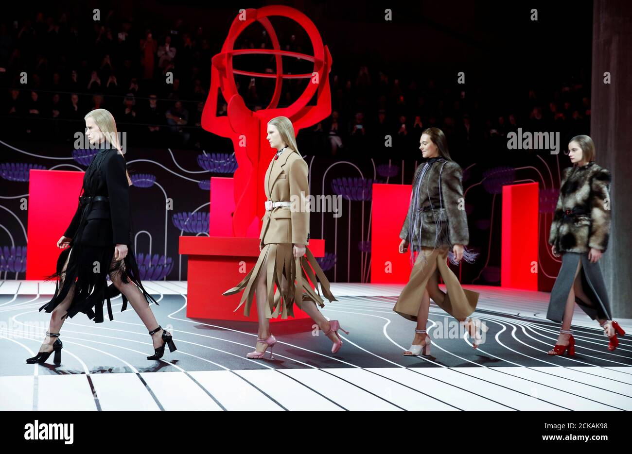 Models present creations from the Prada Autumn/Winter 2020 women collection  during Milan Fashion Week in Milan, Italy, February 20, 2020.  REUTERS/Alessandro Garofalo Stock Photo - Alamy