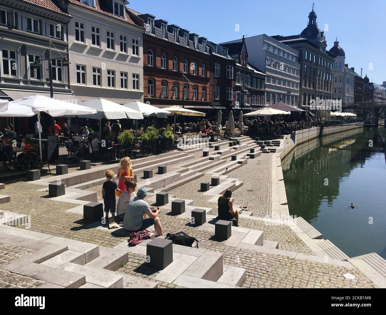 View of Aboulevarden in the centre of the city of Aarhus, Denmark July 10, 2019. Picture taken July 10, 2019. REUTERS/Nina Chestney Stock Photo