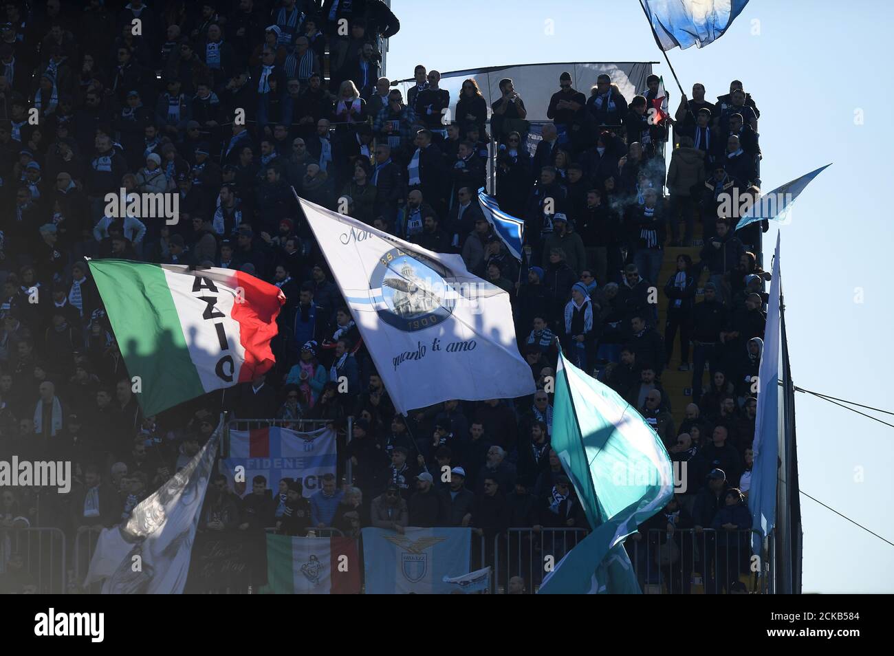 Soccer Football - Serie A - Brescia v Lazio - Stadio Mario Rigamonti, Brescia, Italy - January 5, 2020  Lazio fans  REUTERS/Daniele Mascolo Stock Photo