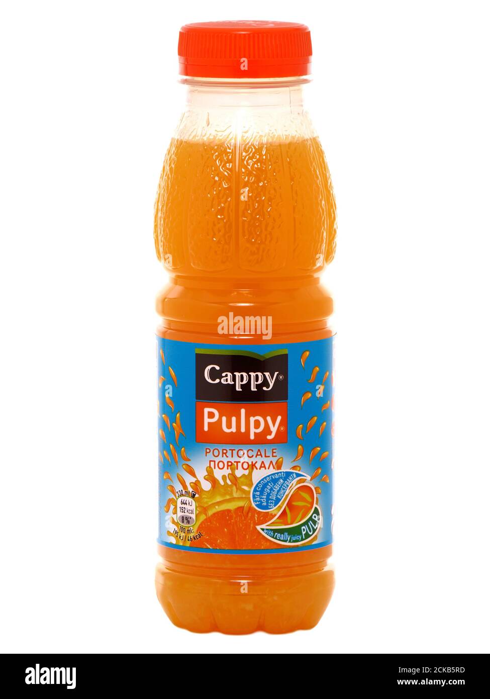 BUCHAREST, ROMANIA - DECEMBER 6, 2015. Cappy Pulpy juice bottle ...