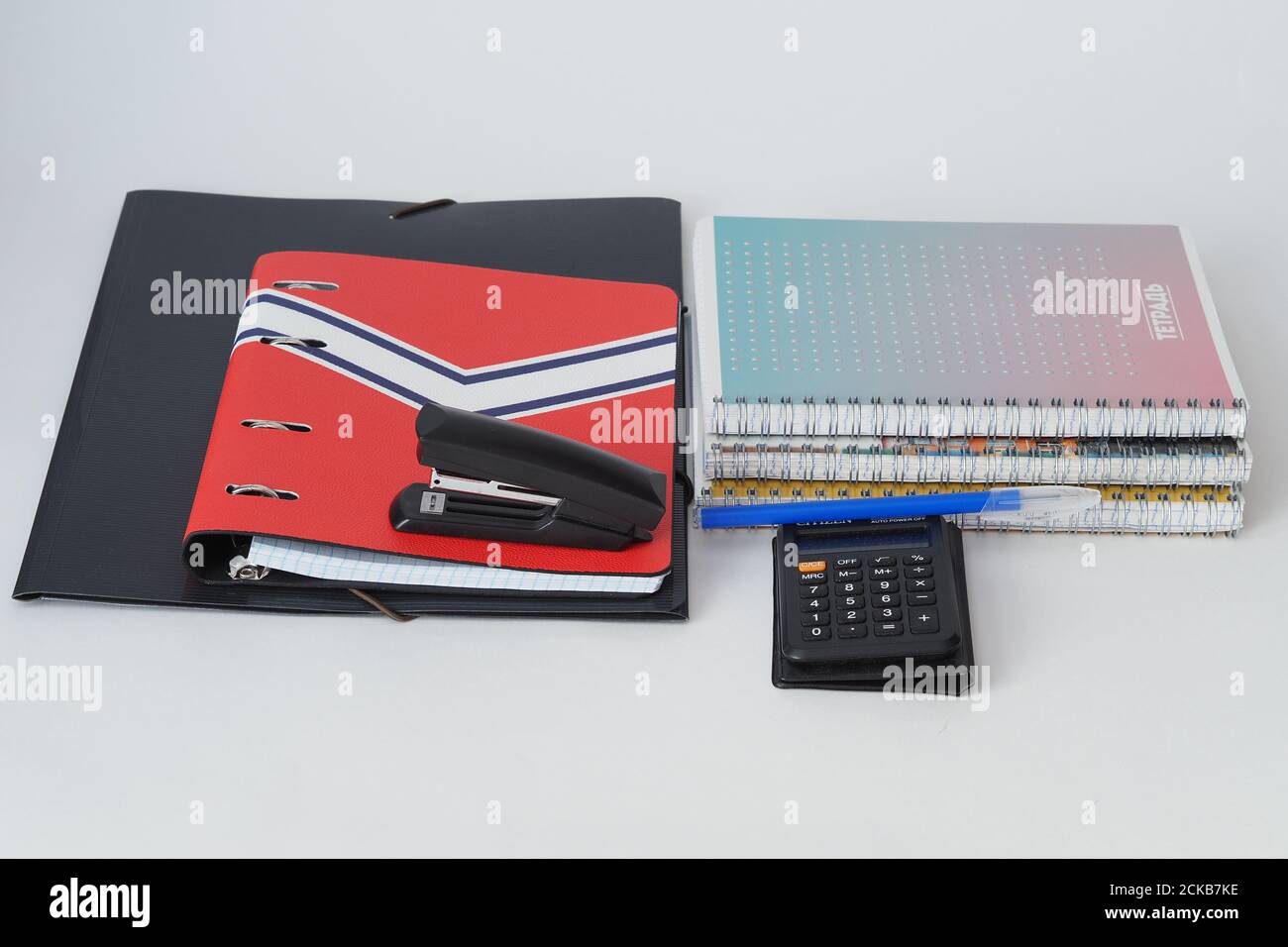Stationery. A set of notebooks and folders Stock Photo Alamy