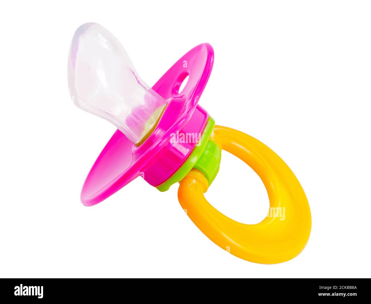 Colorful baby silicone pacifier isolated on white Stock Photo - Alamy