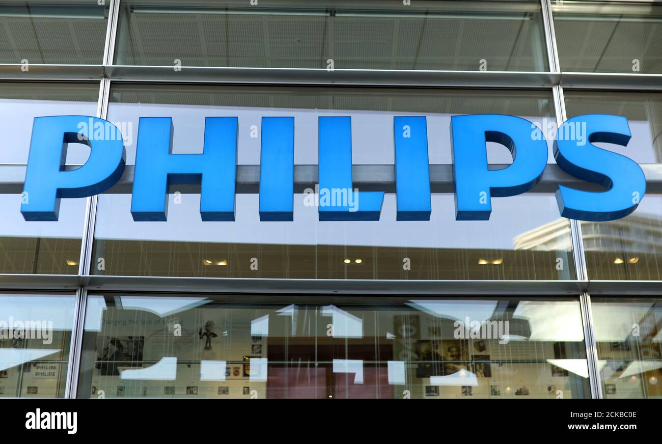 Dutch technology company Philips' logo is seen at company headquarters in  Amsterdam, Netherlands, January 29, 2019. REUTERS/Eva Plevier Stock Photo -  Alamy