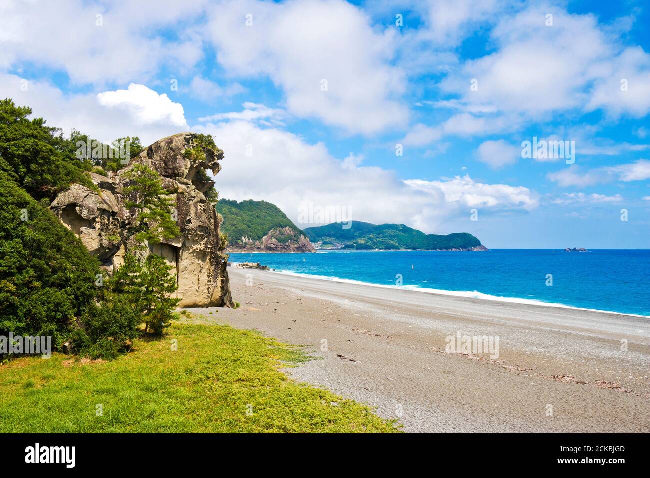 Shishi Rock and Shichirimihama beach in Kumano city, Mie prefecture, Japan. Stock Photo